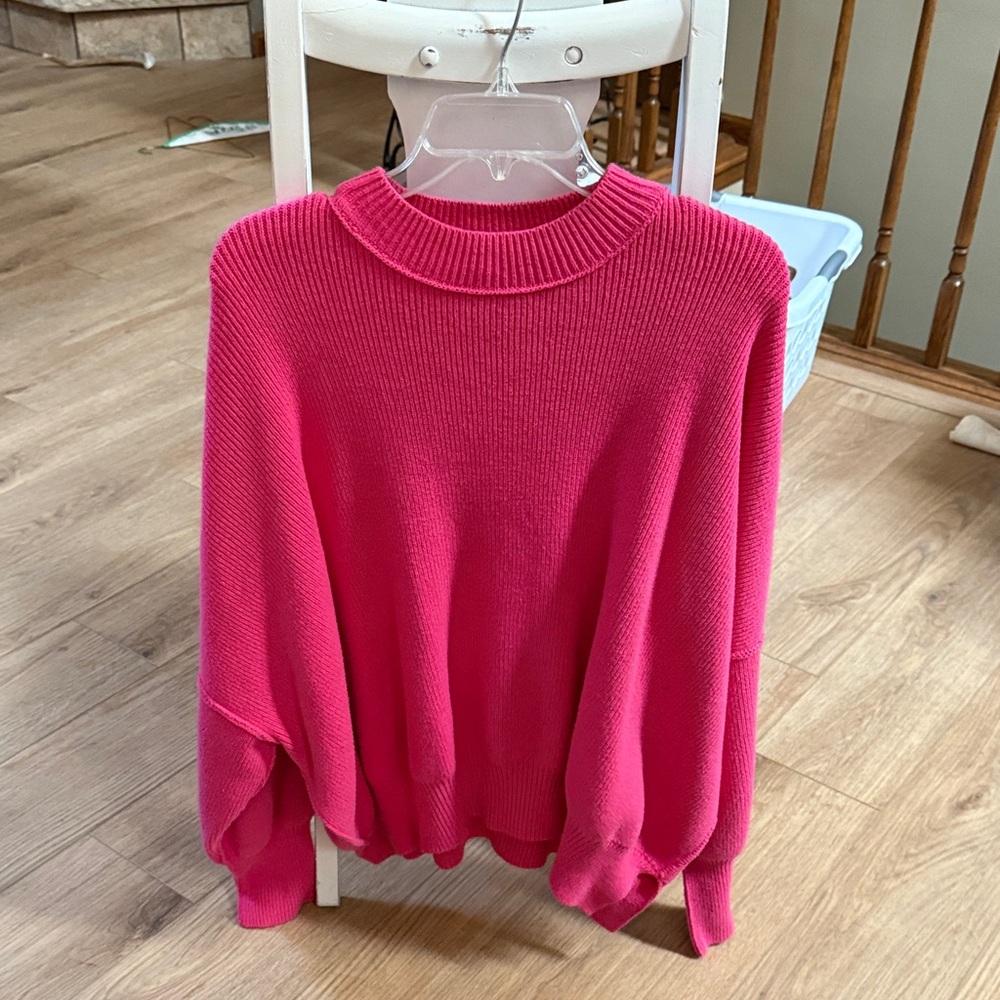 Free People Pink Crew Neck Sweater